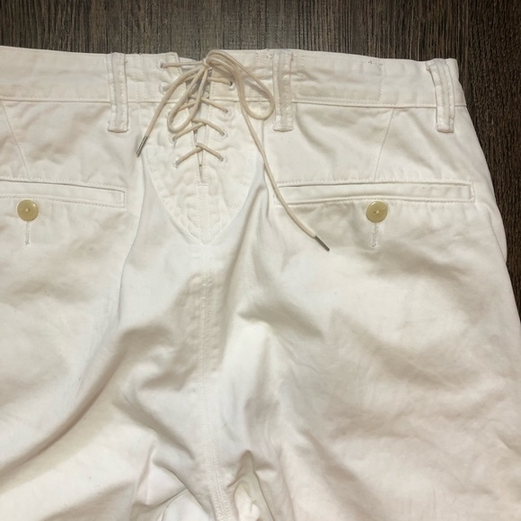 Denim & Supply Ralph Lauren Pants - Denim & Supply Ralph Lauren White Lace Up Wide Leg Pants